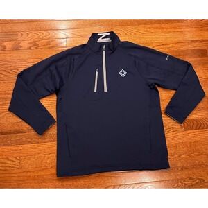 Zero Restriction L330 1/4 Golf Pullover‎ Shirt Mens Large Navy Performance Logo
